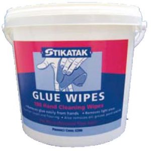 Glue Adhesive Wipes (100 per bucket) Stikatak