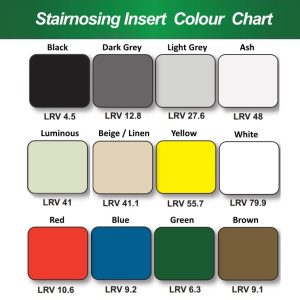 Euronose Stairnosing Insert Colour Chart with LRV