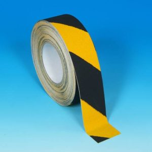 Striped Anti Slip Tape. black and yellow hazard anti slip tape. Floor warning tape