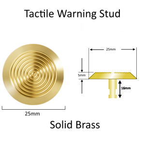 Solid Brass Tactile Paving Studs Ireland
